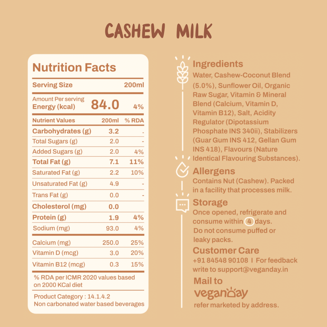 PlantCa Cashew Milk - 200ml Kits
