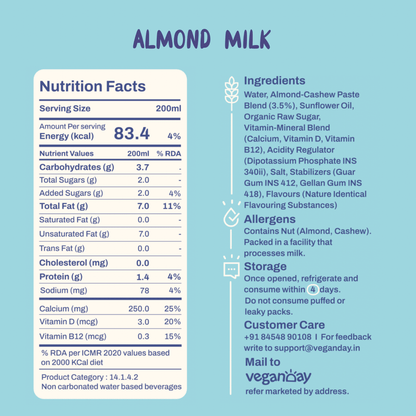 PlantCa Almond Milk - 200ml Kits