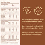 Load image into Gallery viewer, Veganday PlantCa Doodh Nutrition Facts per 200ml. 0 cholesterol. Good for heart. Non-GMO, Zero sugar, Zero preservatives. Gluten-free. 
