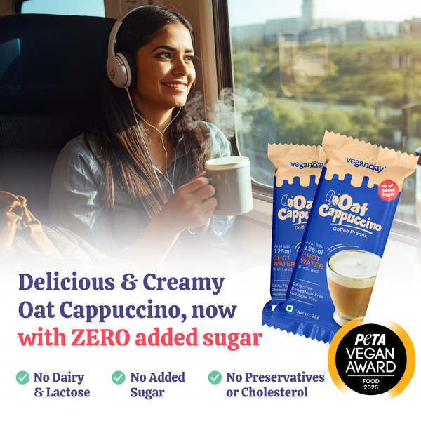 Oat Cappuccino - Coffee Premix | Add Hot Water | Plant Based image 2