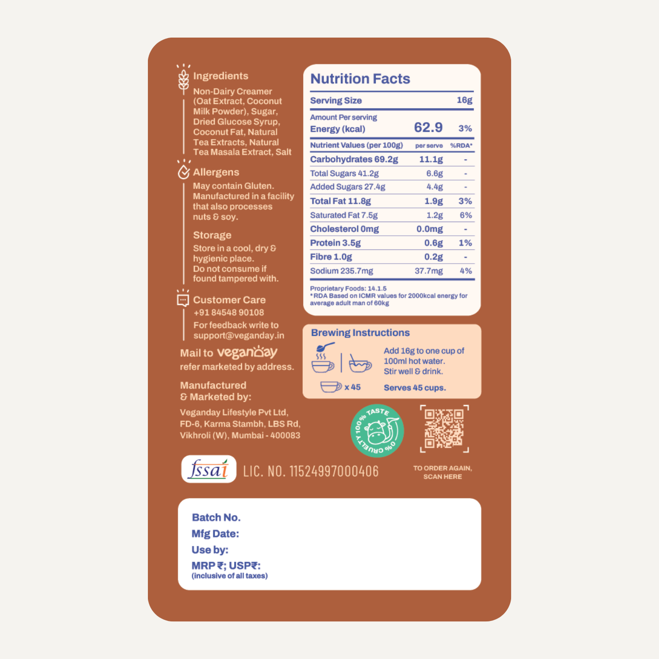 Masala Chai (Instant Premix)